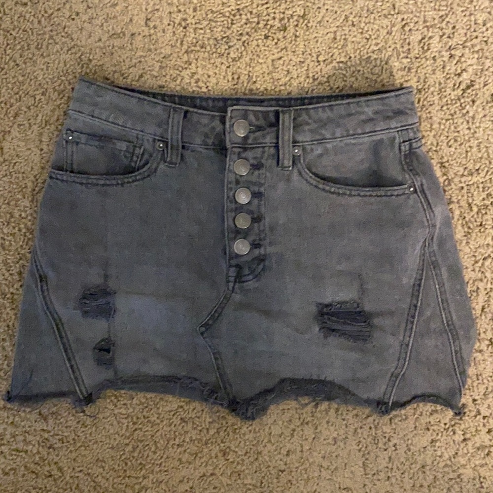 Dark Grey Free People jean skirt